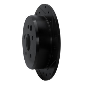 Lexus IS250 Brake Rotor (1) - Rear Right - R1 Concepts - Drilled & Slotted - Black - `06-`15